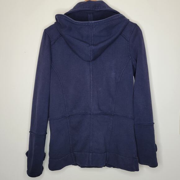 HURLEY Women's Winchester YC Hooded Fleece Peacoat Jacket Navy Blue sz M - Picture 3 of 12